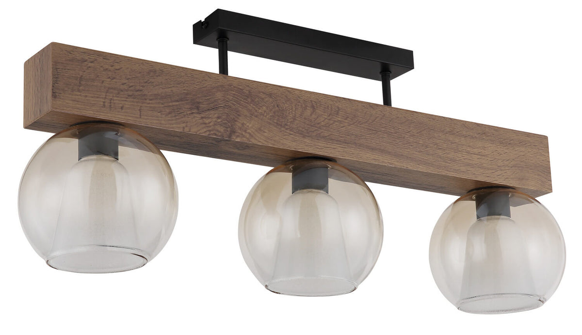 Plafonnier Barry I noir mat, L 74 cm