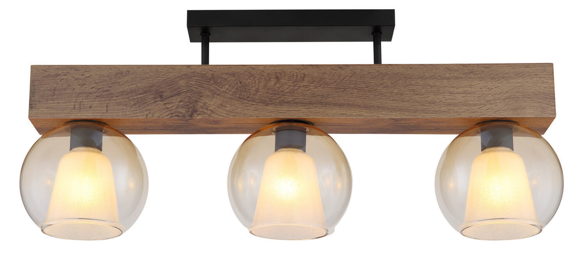 Plafonnier Barry I noir mat, L 74 cm