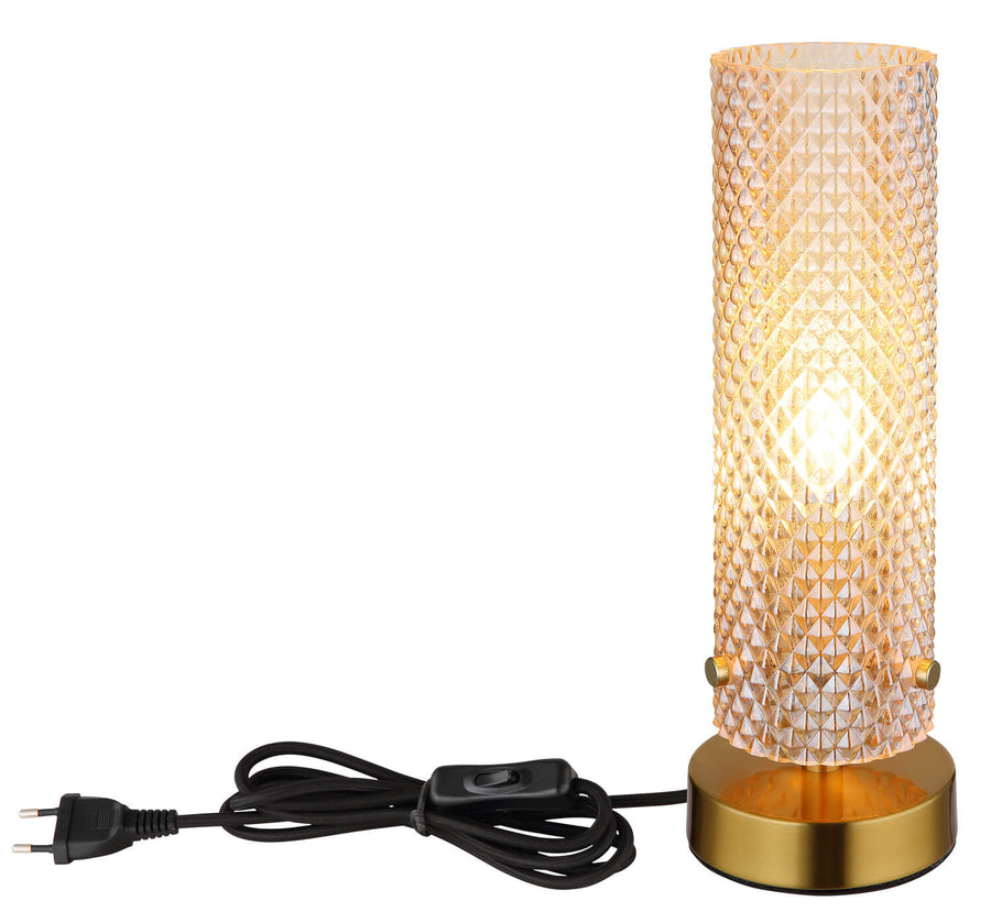 Vue du câble d'alimentation noir avec interrupteur, enroulé près de la lampe