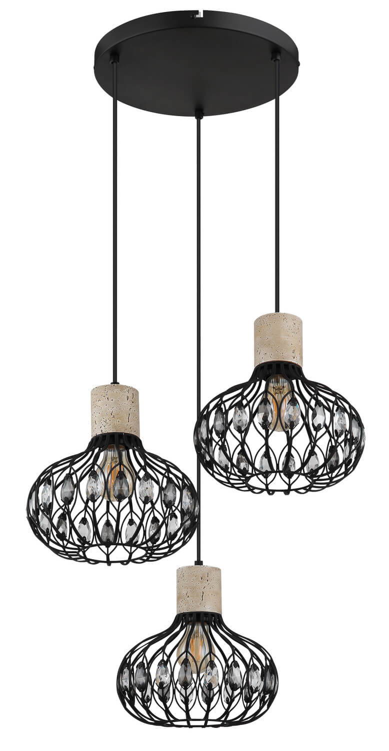 Suspension Dorthy noire mat (15778-3HR)