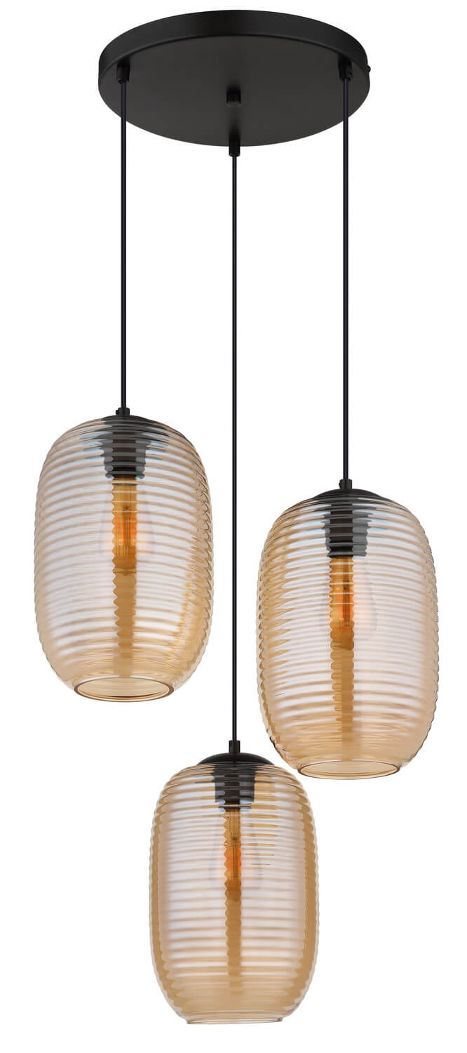 Suspension Jefrey noire mat (15794-3HRA)
