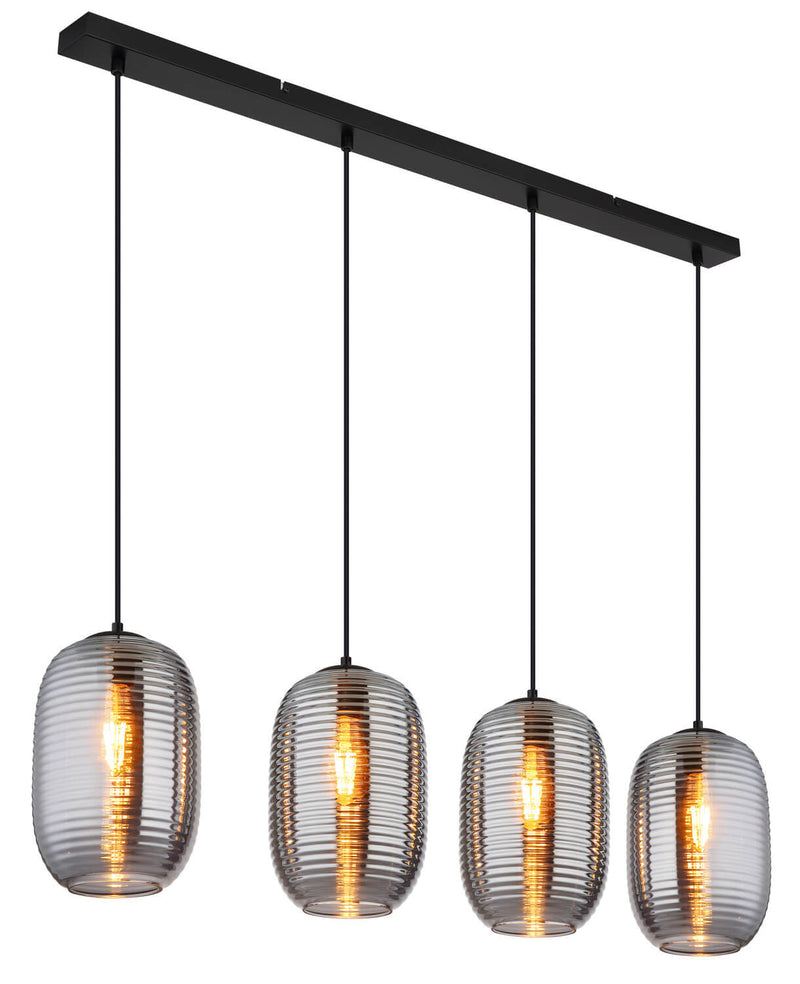Suspension Jefrey noire mat (15794-4H)