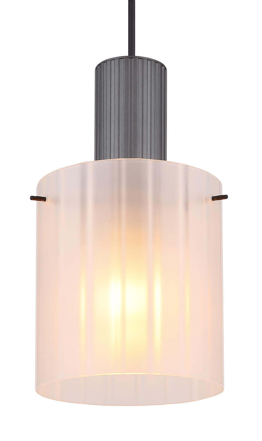 Gros plan sur le verre strié diffusant une lumière chaude
