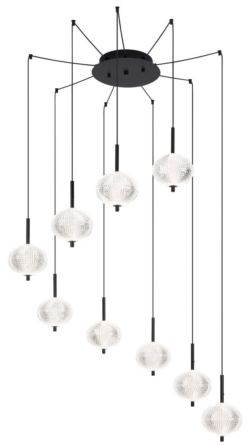 Suspension Aida noire mat, H 300 cm