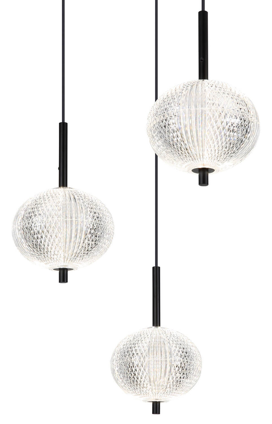 Suspension Aida noire mat, H 300 cm