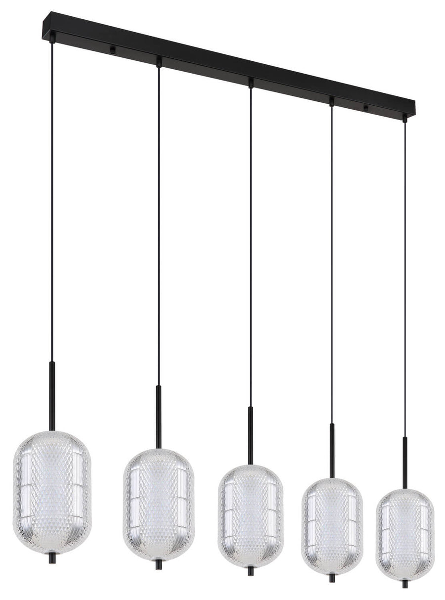 Gros plan des diffuseurs en verre texturé et de la finition noire mate