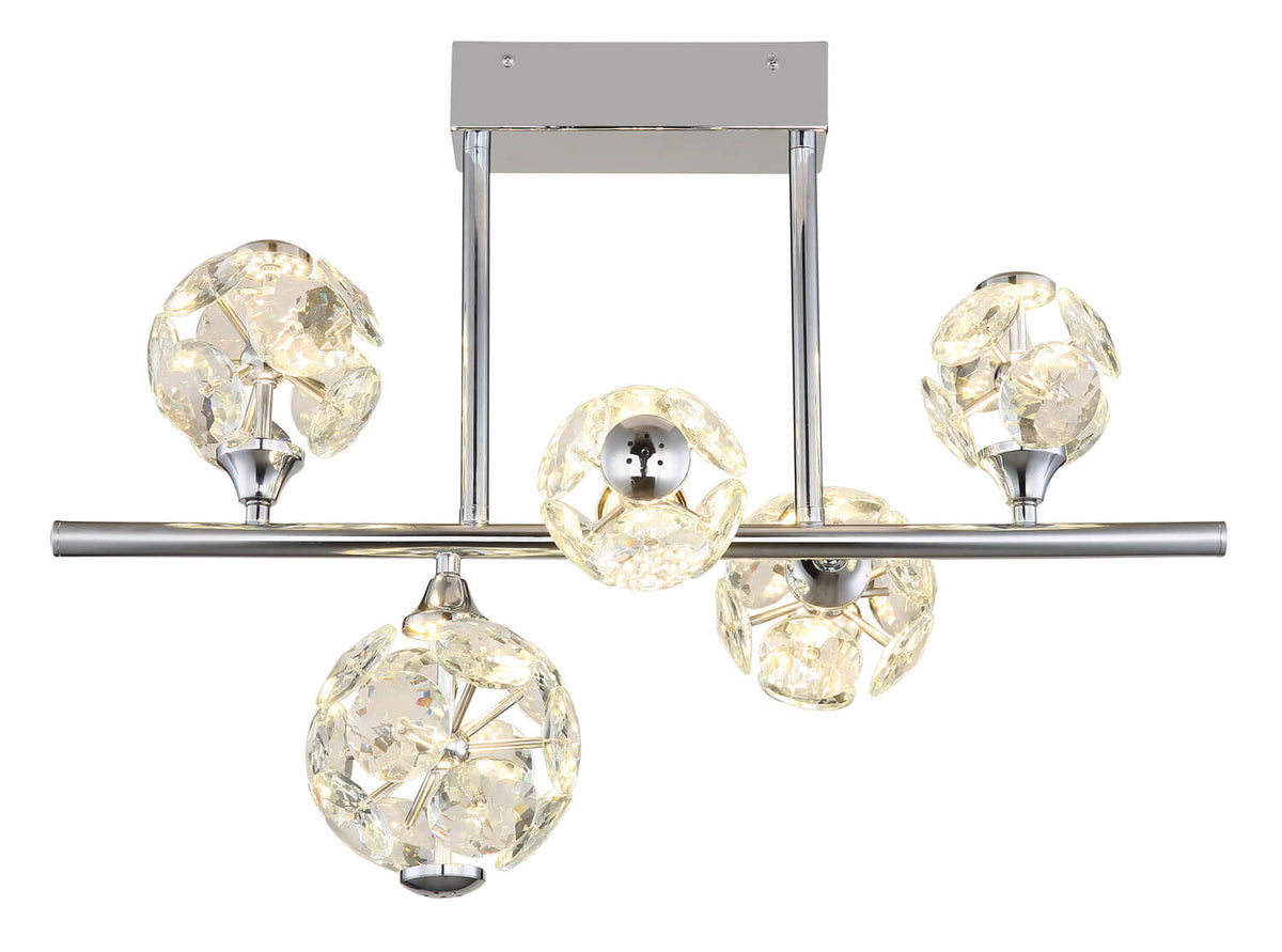Plafonnier Virina chromé, L 61 cm