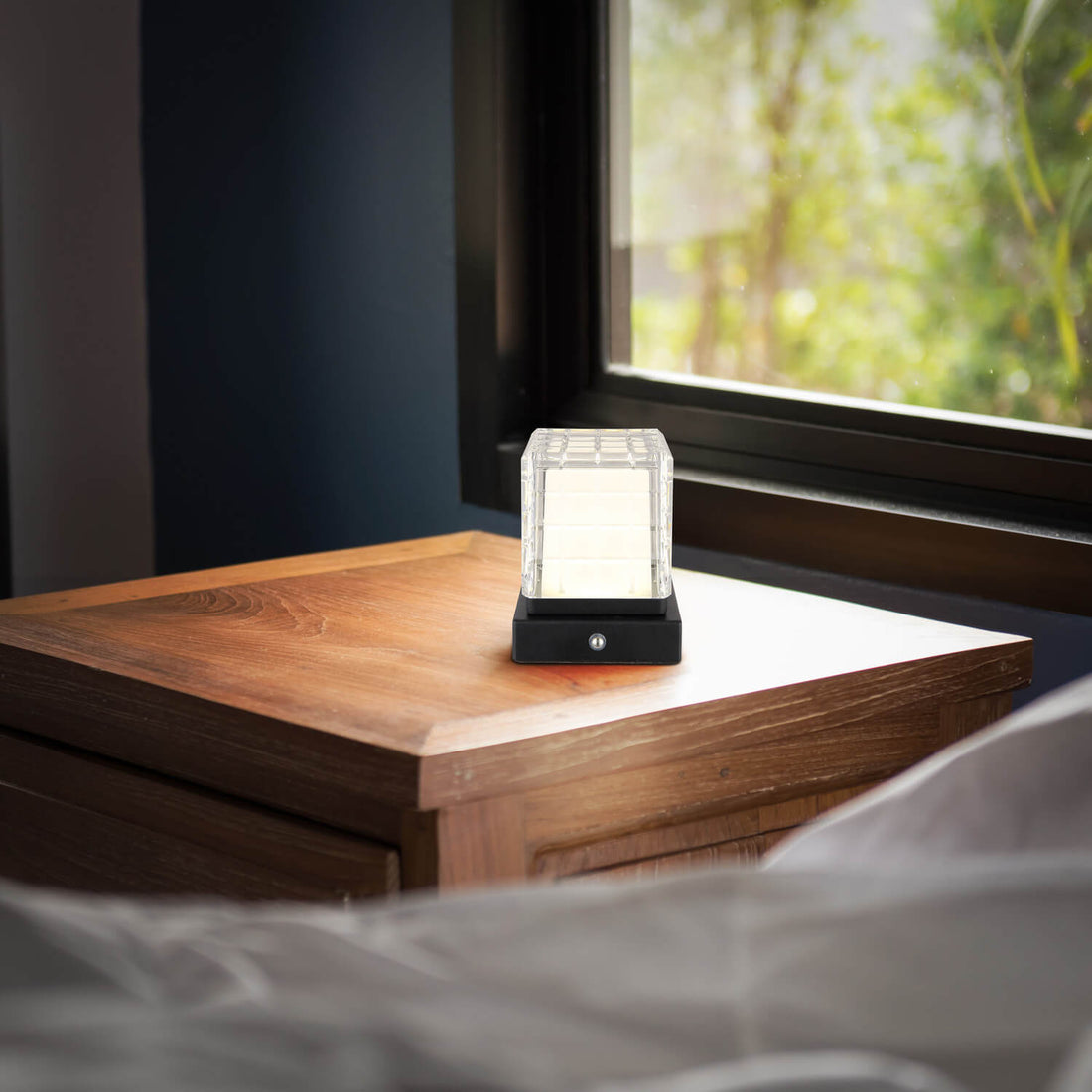 Lampe à poser Lunki noire mat, H 13 cm