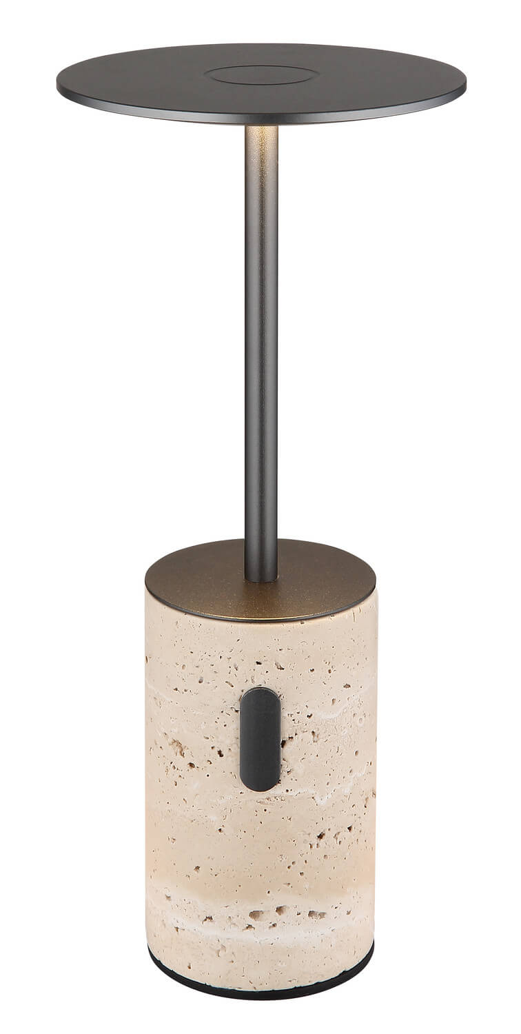 Lampe à poser Travertin grise, H 27,6 cm