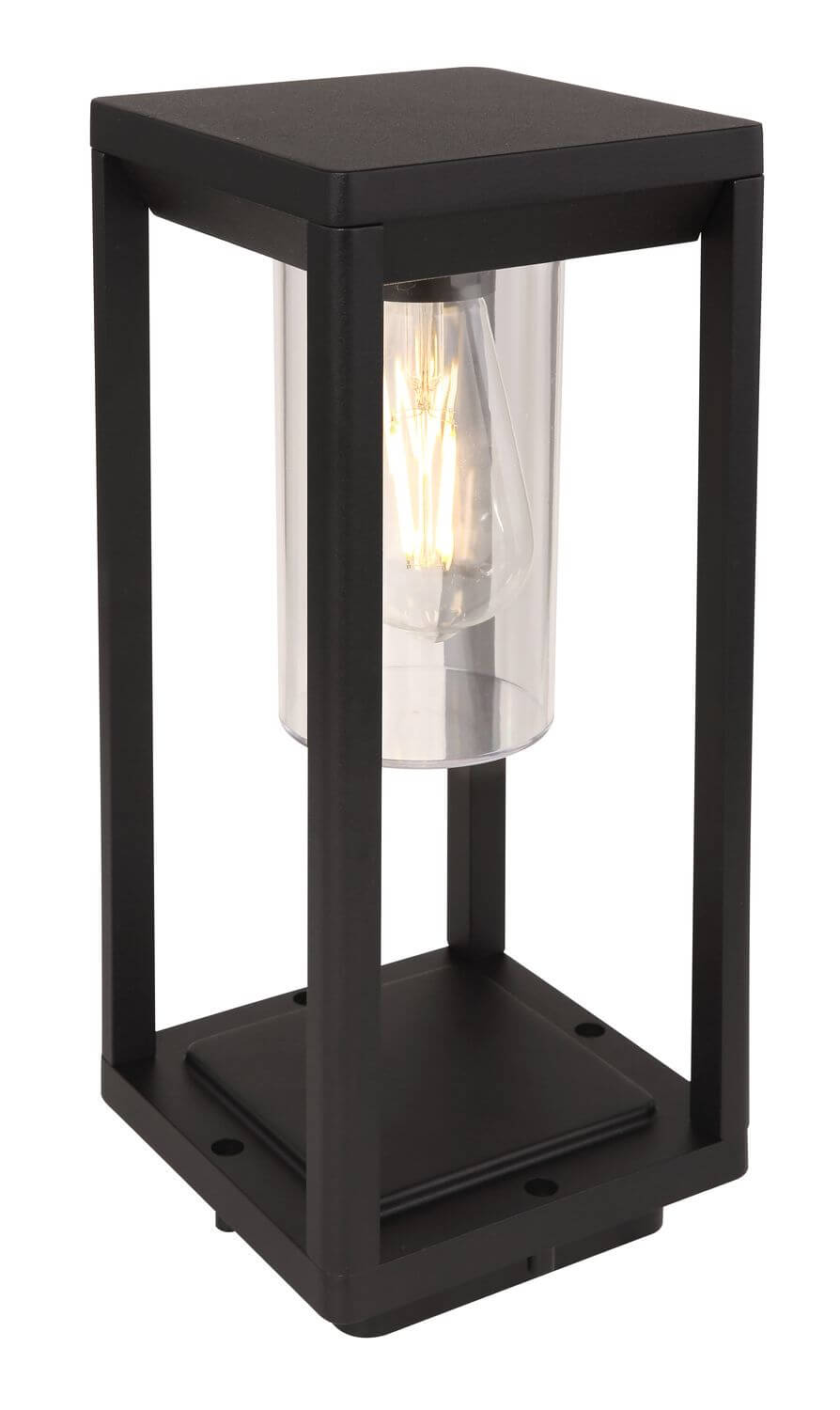 Luminaire extérieur Candela noir mat et aluminium, H 35 cm