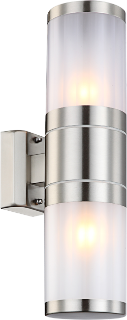 Vue latérale de l'applique montrant le support et la fixation murale en inox