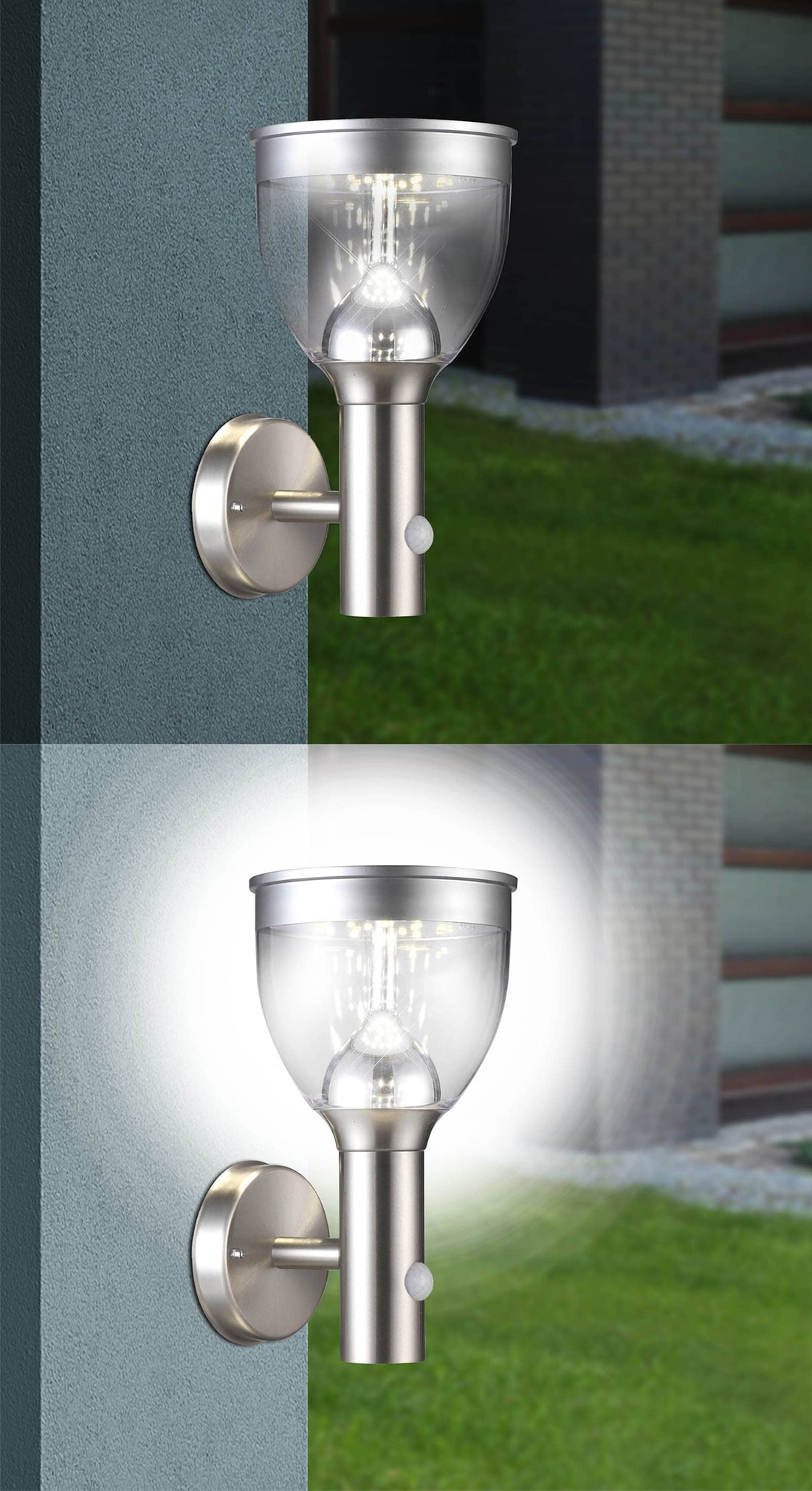 Luminaire extérieur inox, H 28,7 cm