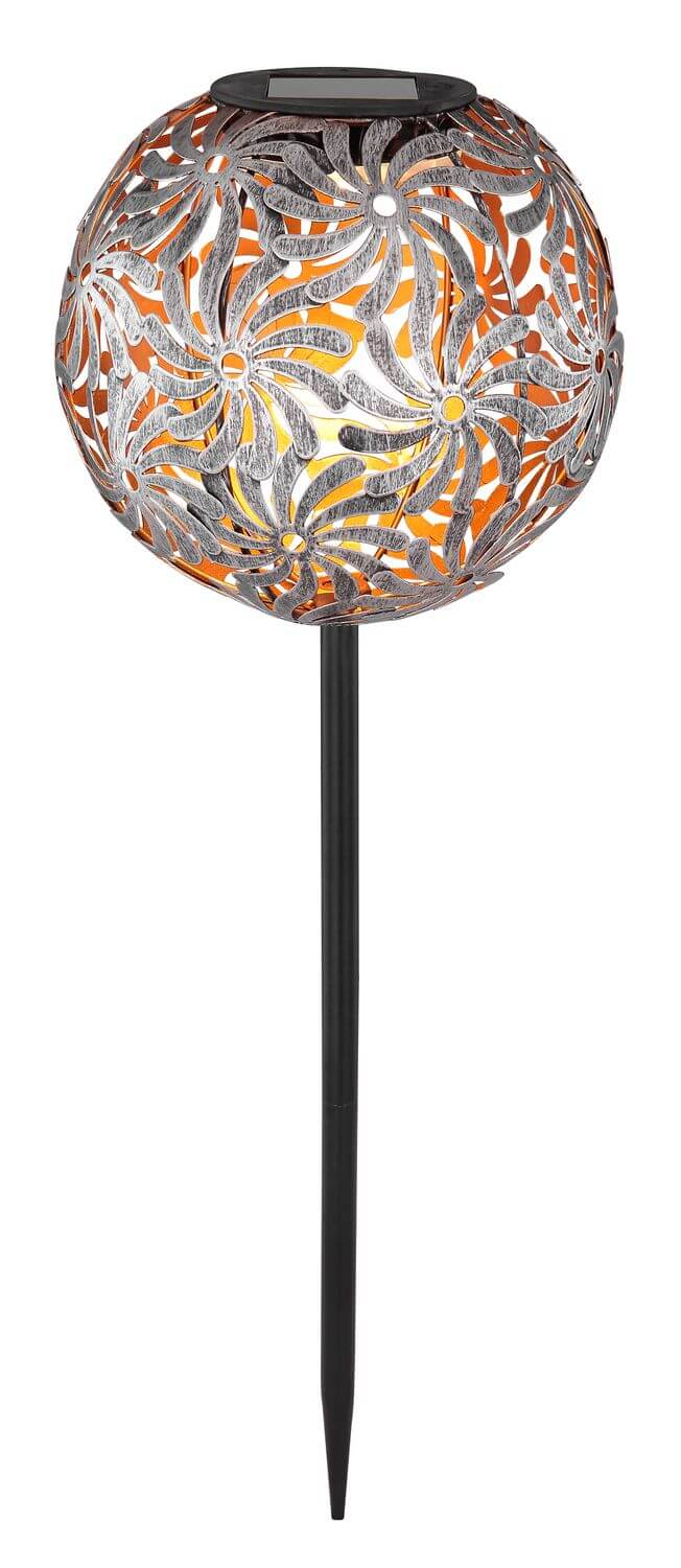 Luminaire extérieur argenté et gris, H 54 cm