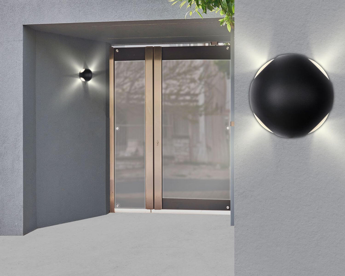 Luminaire extérieur Slice noir mat et aluminium