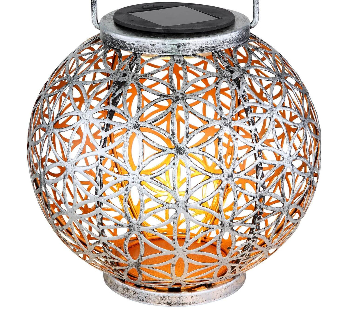 Luminaire extérieur argenté, H 29 cm
