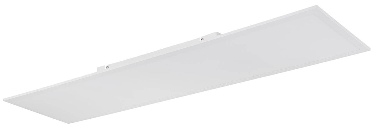 Plafonnier Doro blanc mat et aluminium, L 120 cm