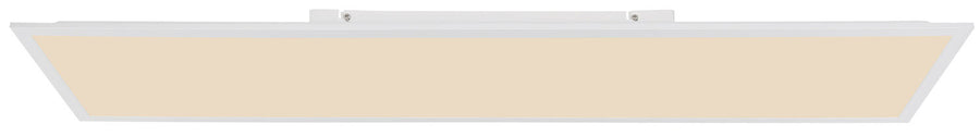 Plafonnier Doro blanc mat et aluminium, L 120 cm