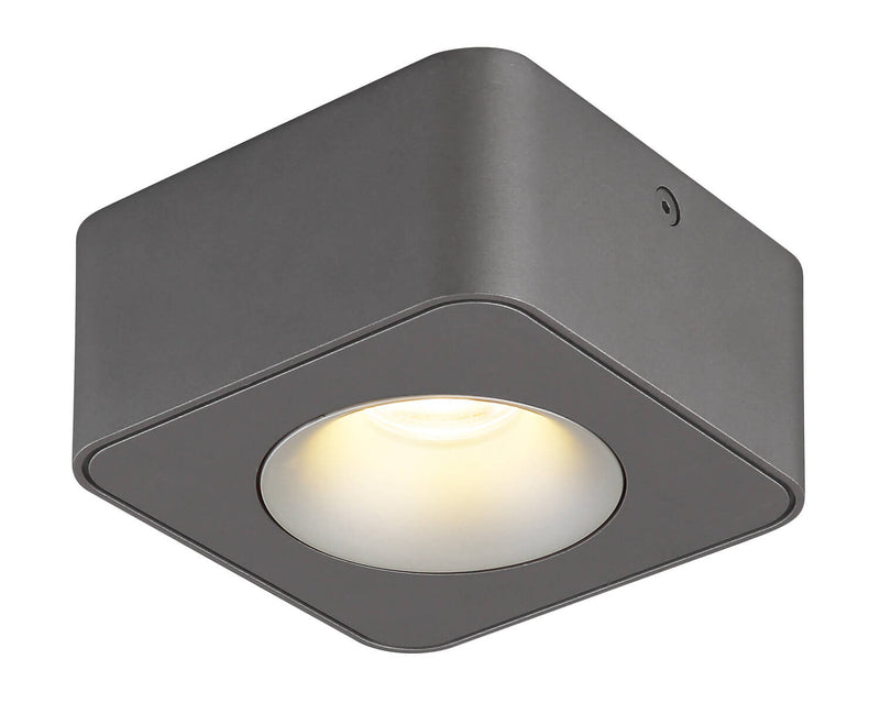 Spot Hangarau gris et aluminium, L 11,7 cm