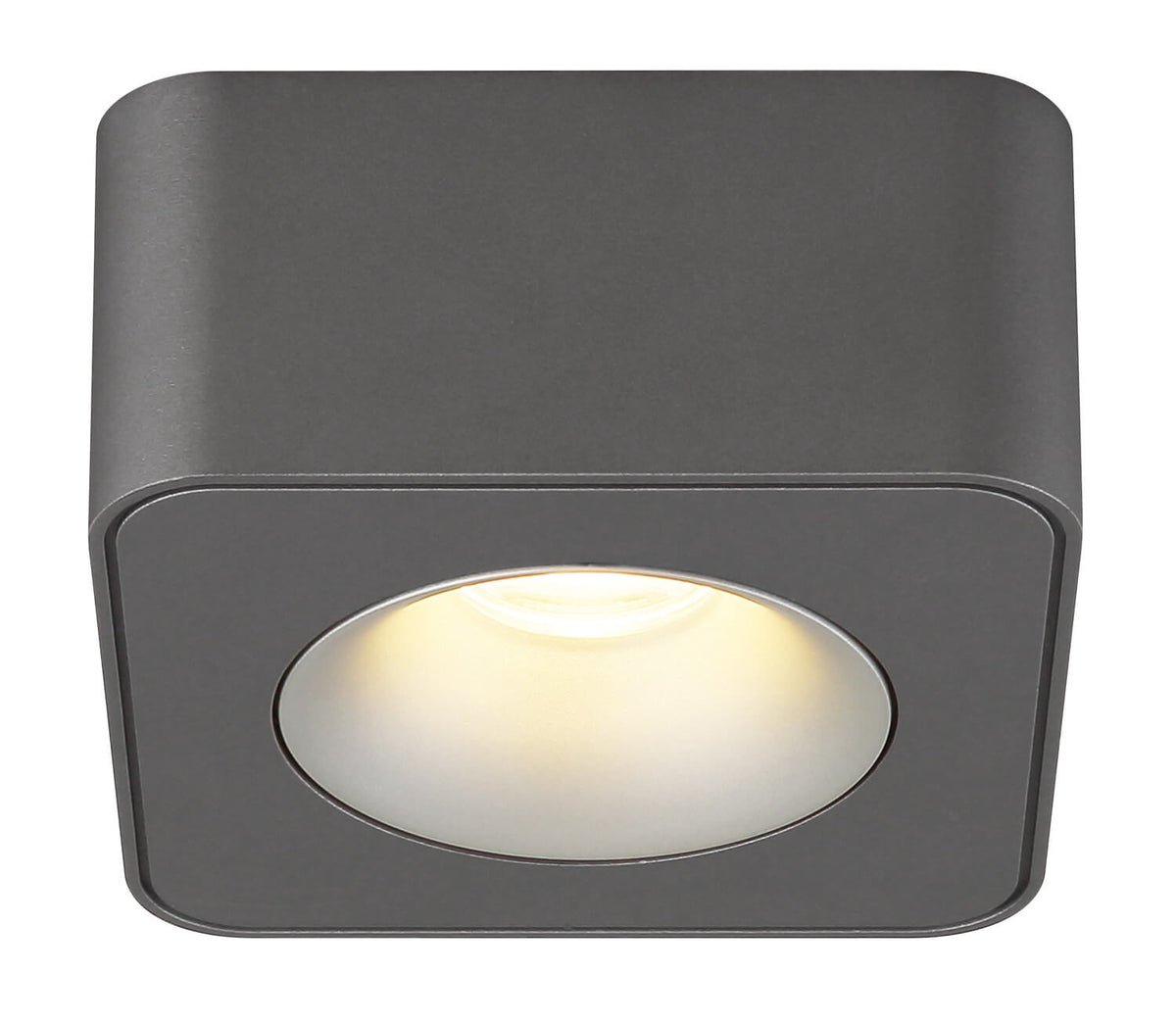 Spot Hangarau gris et aluminium, L 11,7 cm