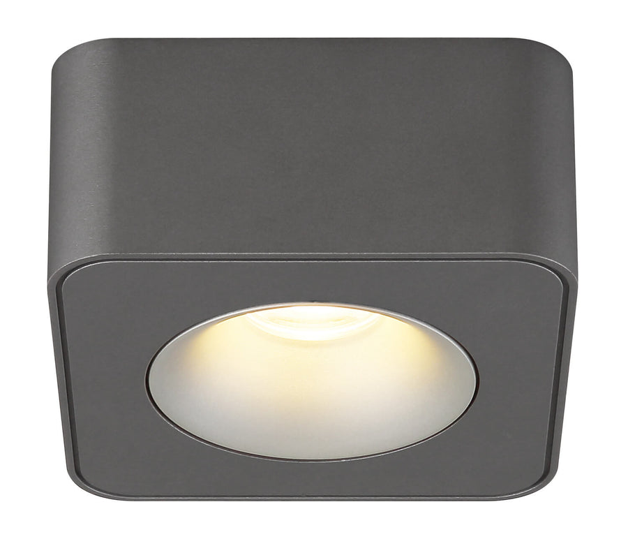 Spot Hangarau gris et aluminium, L 11,7 cm
