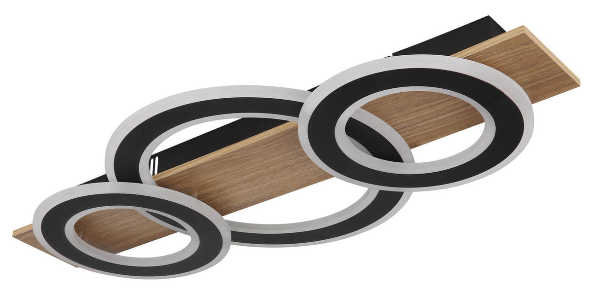 Plafonnier Jayden bois, L 73 cm