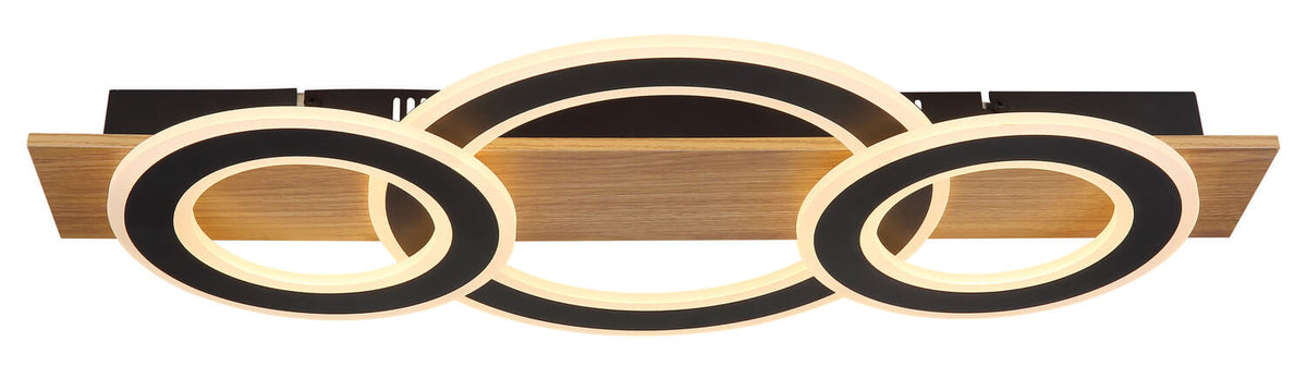 Plafonnier Jayden bois, L 73 cm