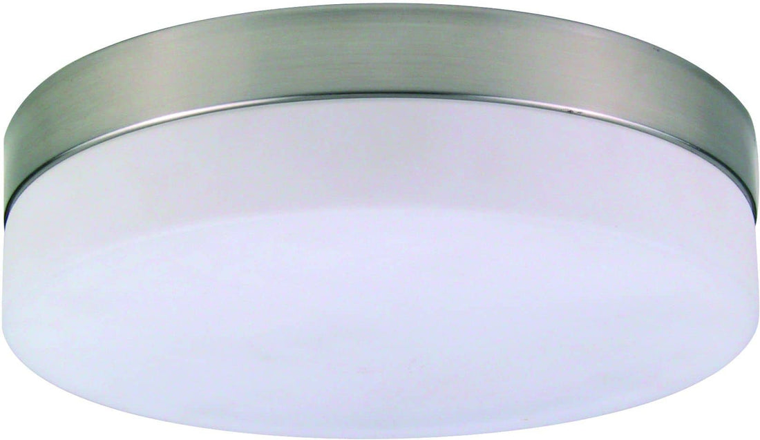 Plafonnier Opal opale et nickel satiné