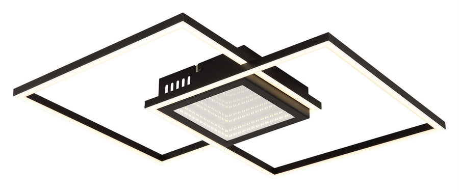 Plafonnier Saunders noir mat, L 42,6 cm