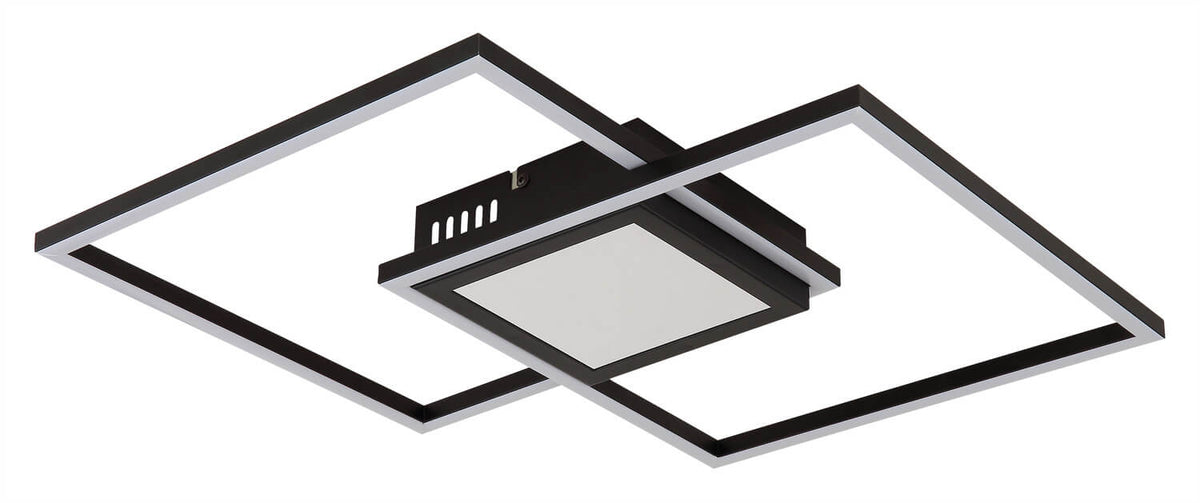 Plafonnier Saunders noir mat, L 42,6 cm