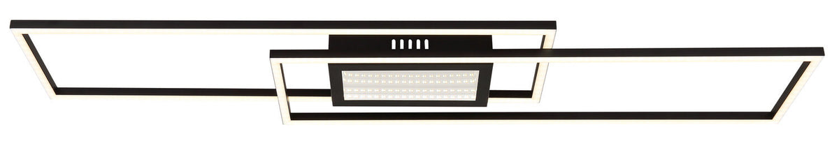 Plafonnier Saunders noir mat, L 96 cm