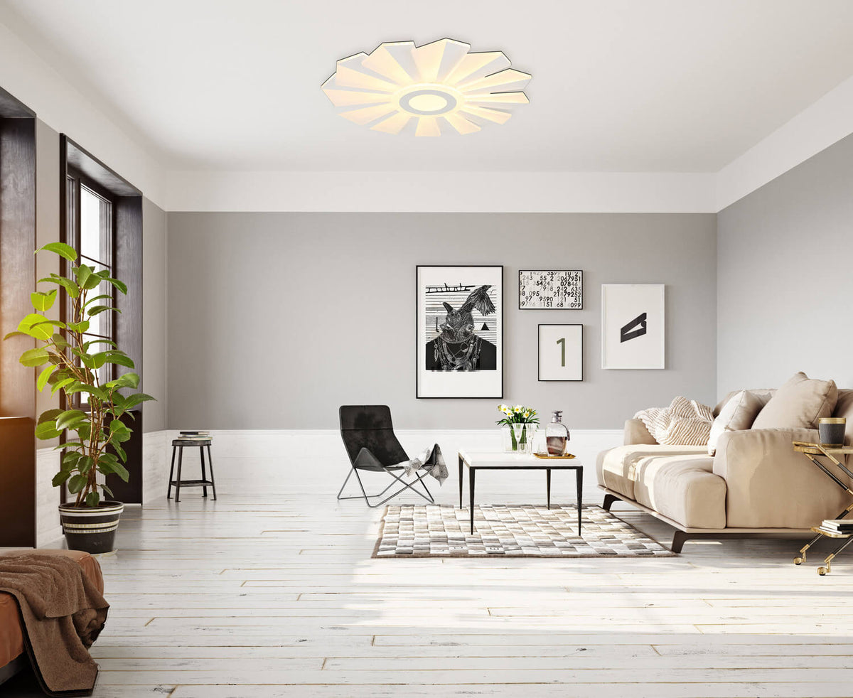 Plafonnier Alwina blanc mat