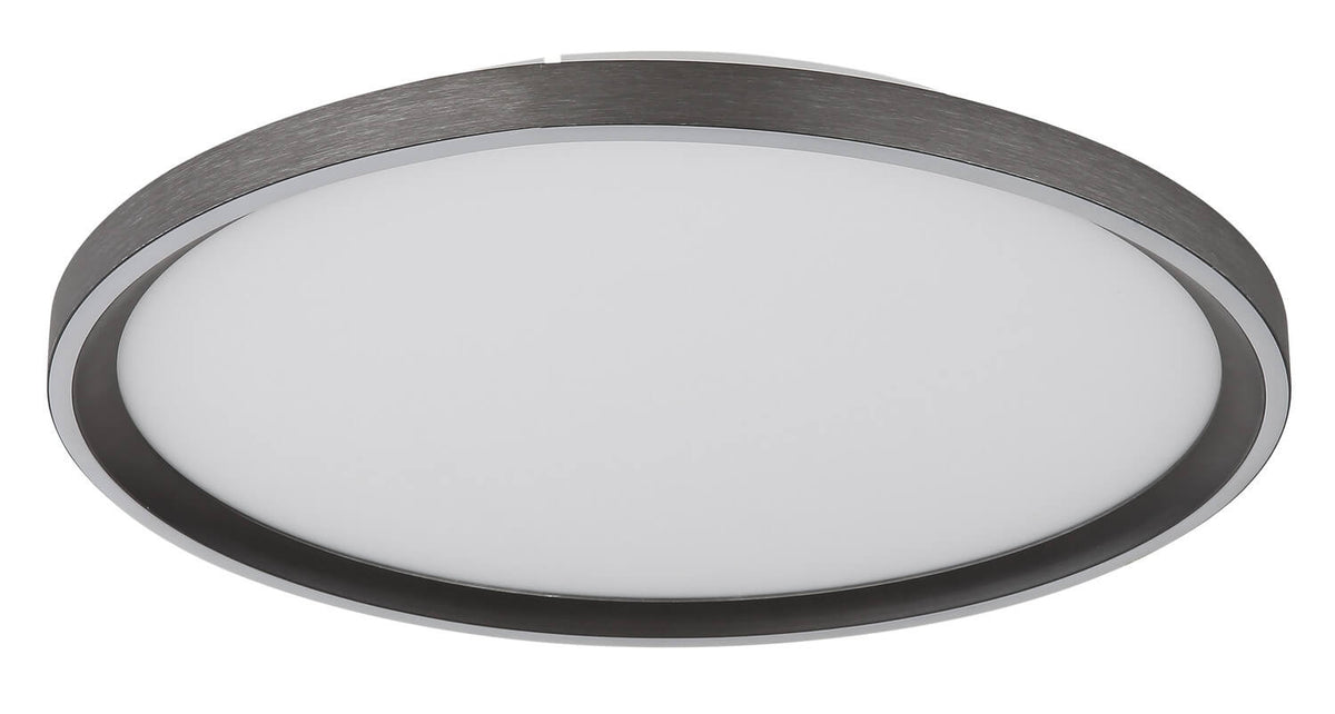 Plafonnier Dublin gris et aluminium, Ø 40 cm