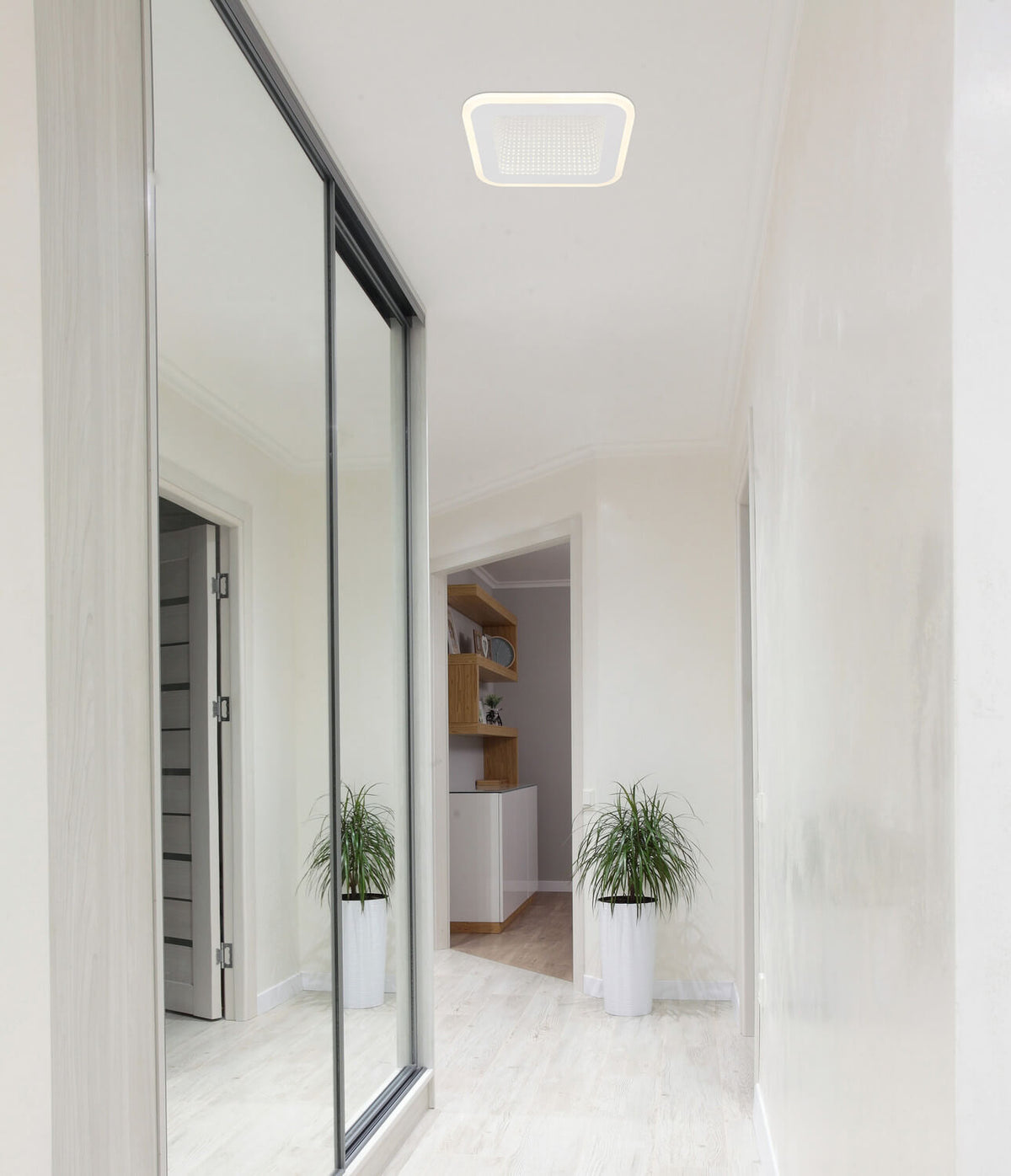 Plafonnier Lamela blanc mat, L 23 cm