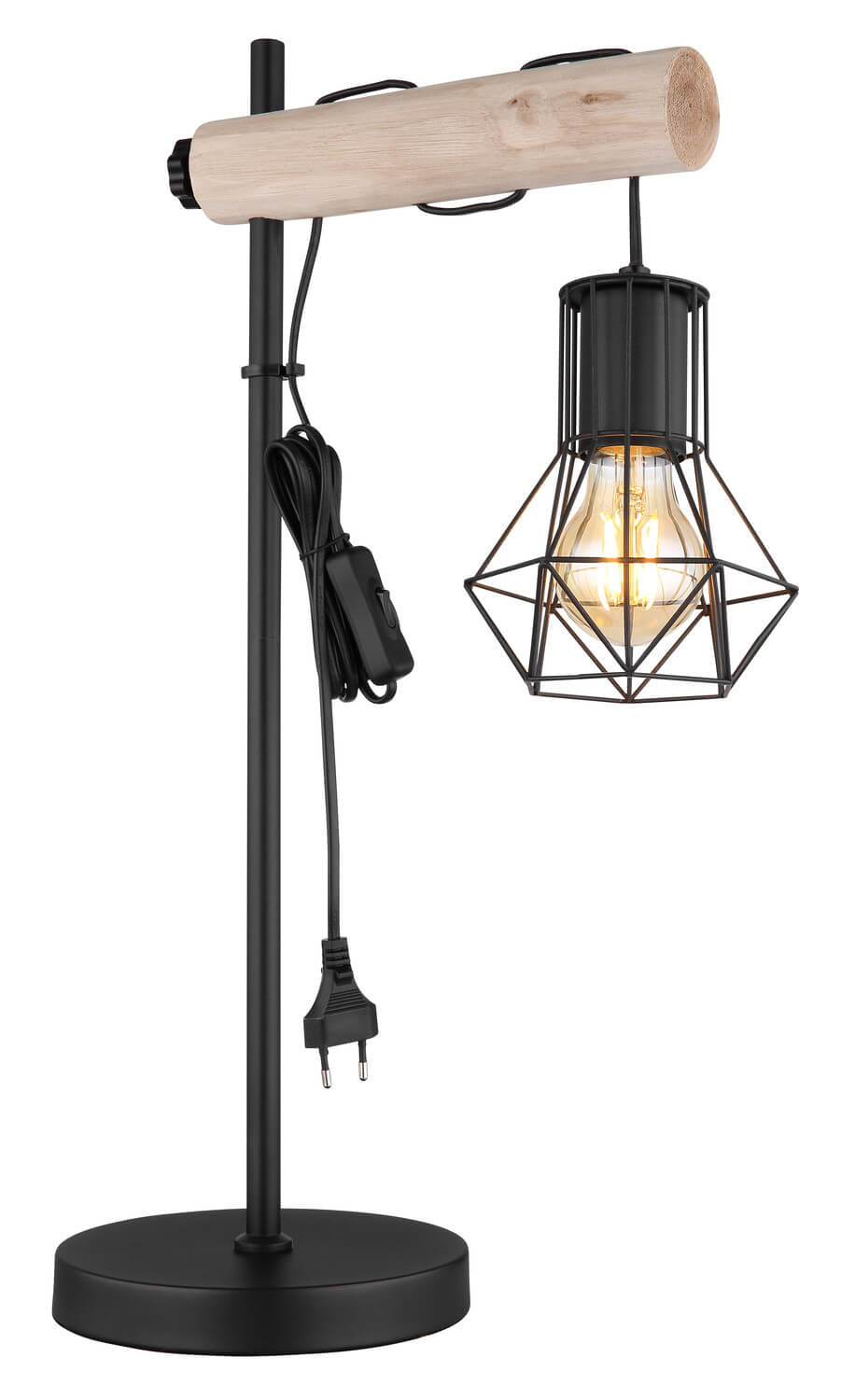 Lampe à poser Priska noire mat