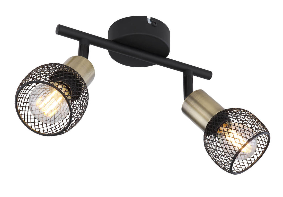 Spot Fiastra noir mat, L 22 cm