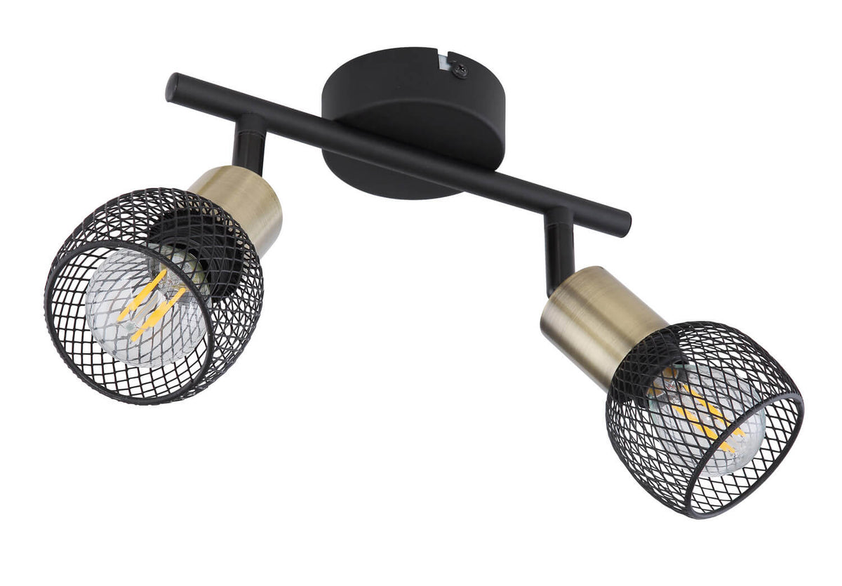 Spot Fiastra noir mat, L 22 cm