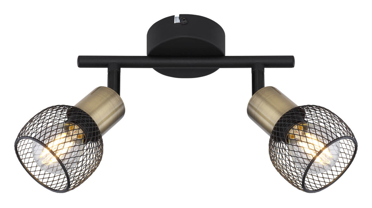 Spot Fiastra noir mat, L 22 cm