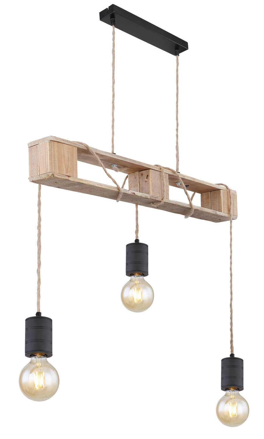 Suspension Joelle noire mat, H 120 cm