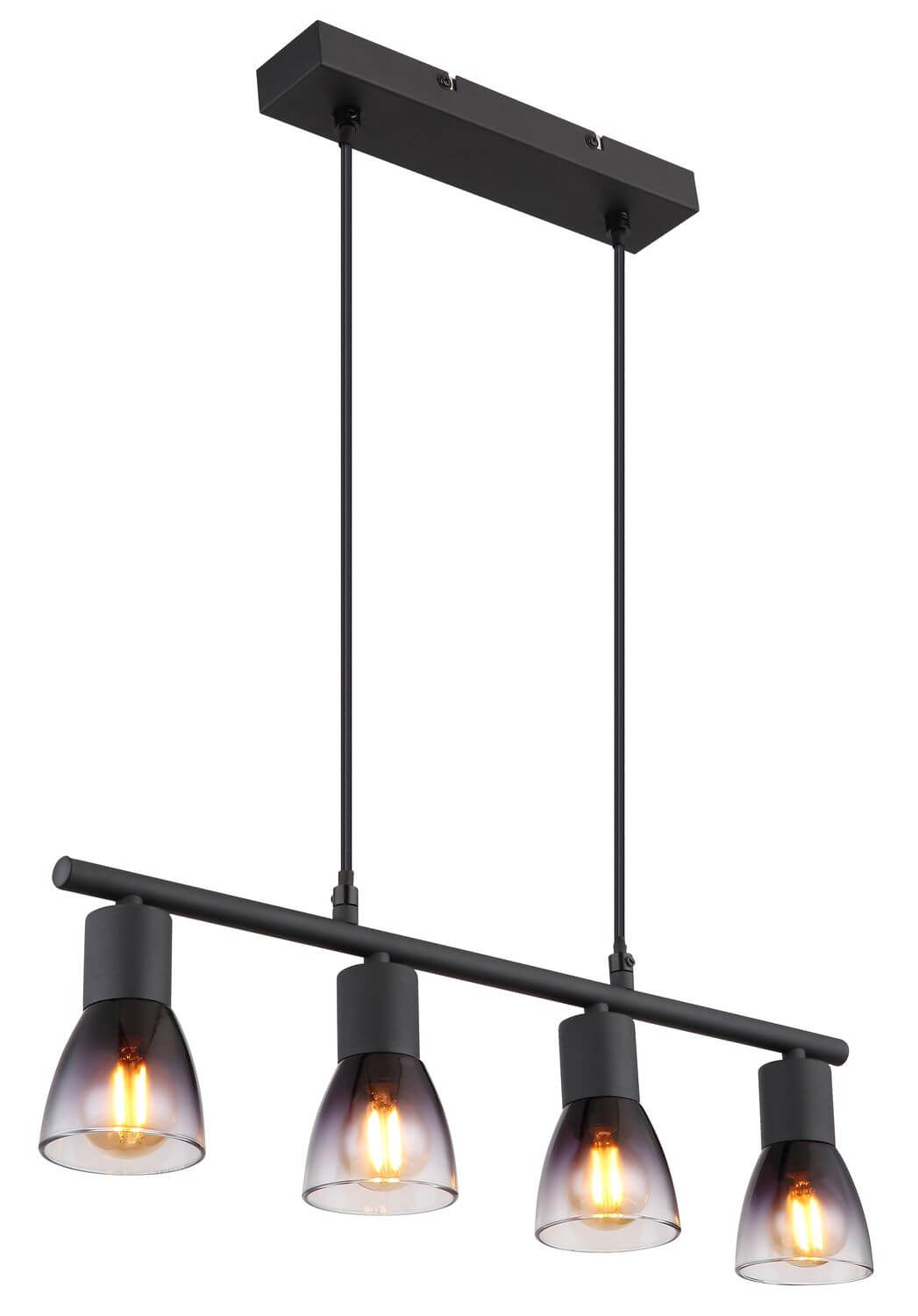 Suspension Satella noire mat, H 120 cm