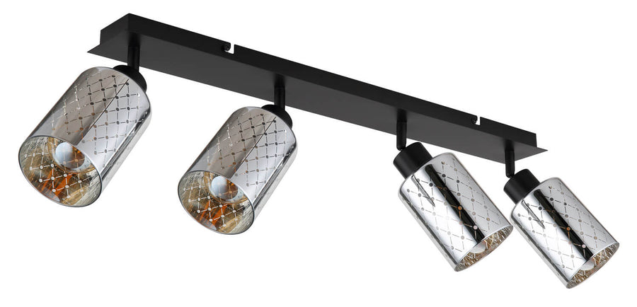 Spot Alonso noir mat, L 86 cm