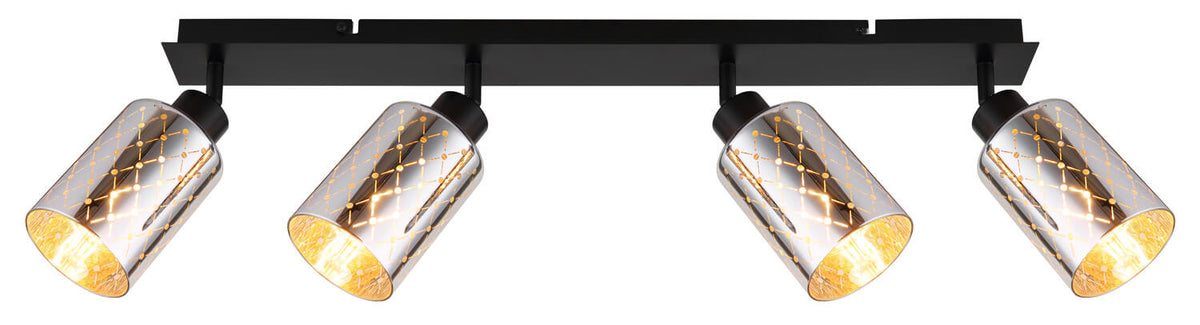 Spot Alonso noir mat, L 86 cm