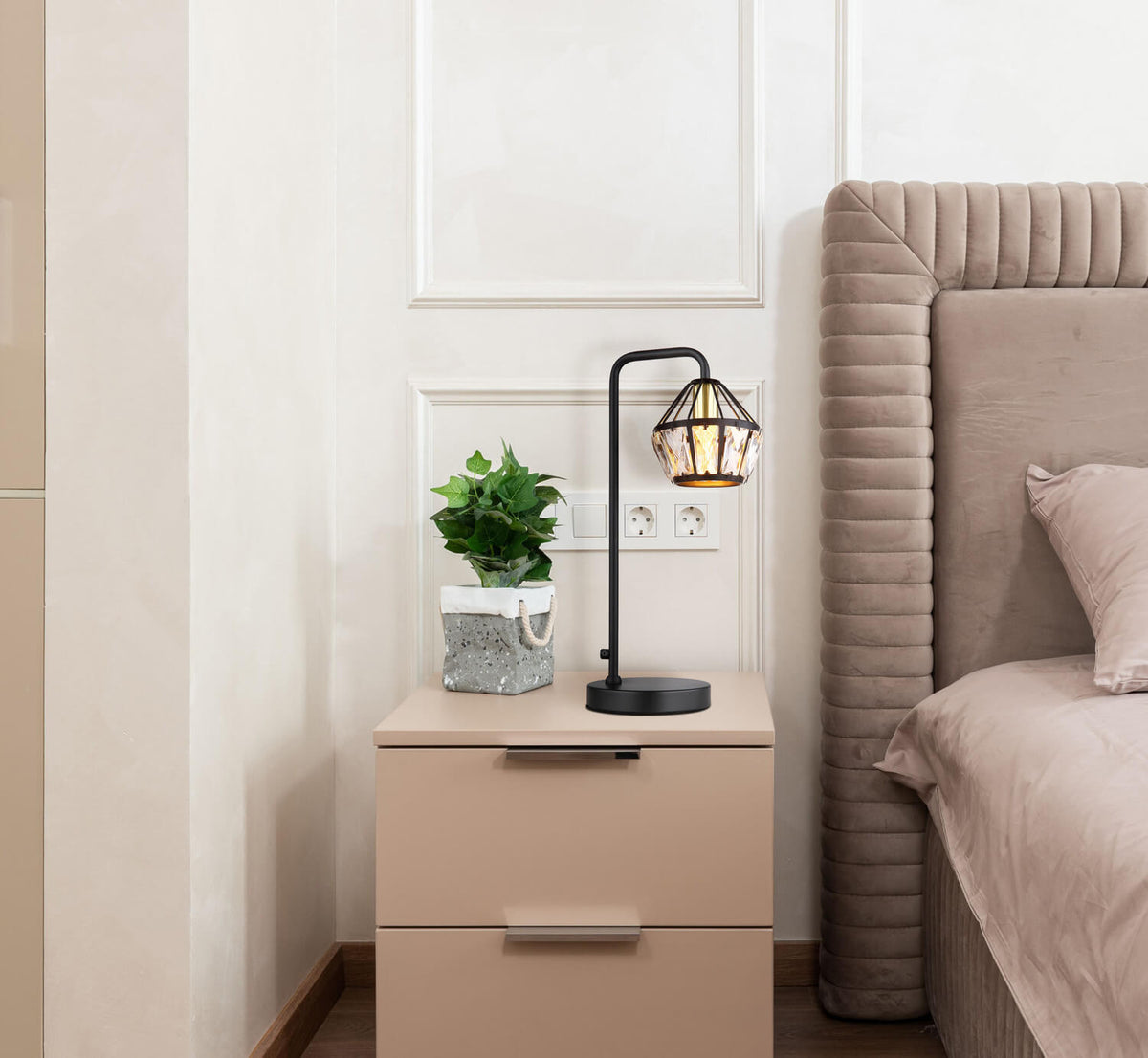 Lampe à poser Lois noire mat