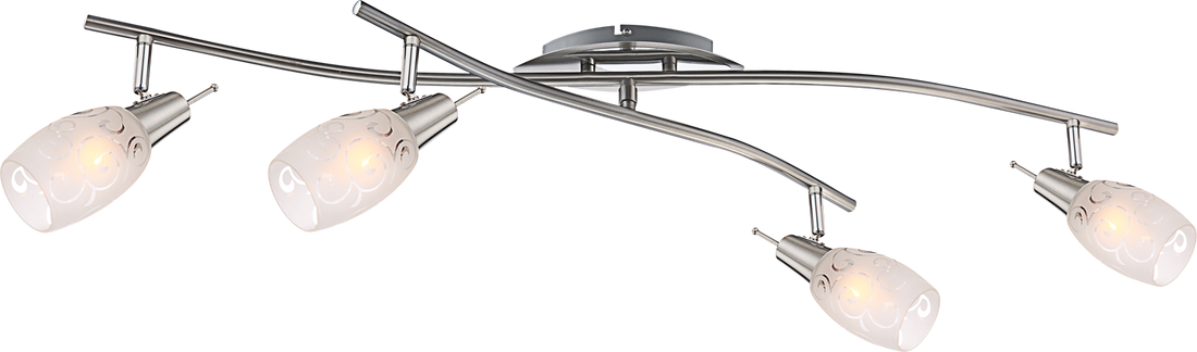 Plafonnier Florita nickel satiné, L 50 cm