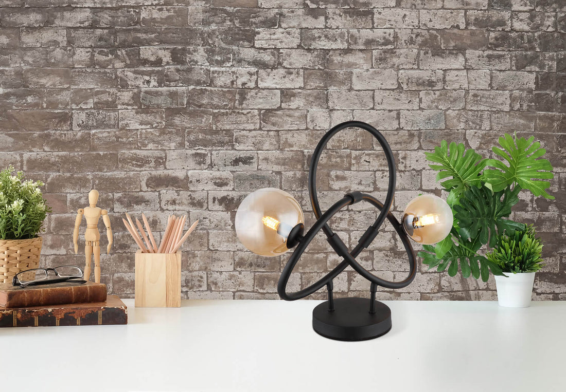 Lampe à poser Tuberius noire mat
