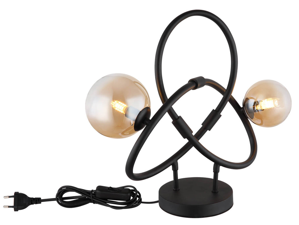 Lampe à poser Tuberius noire mat