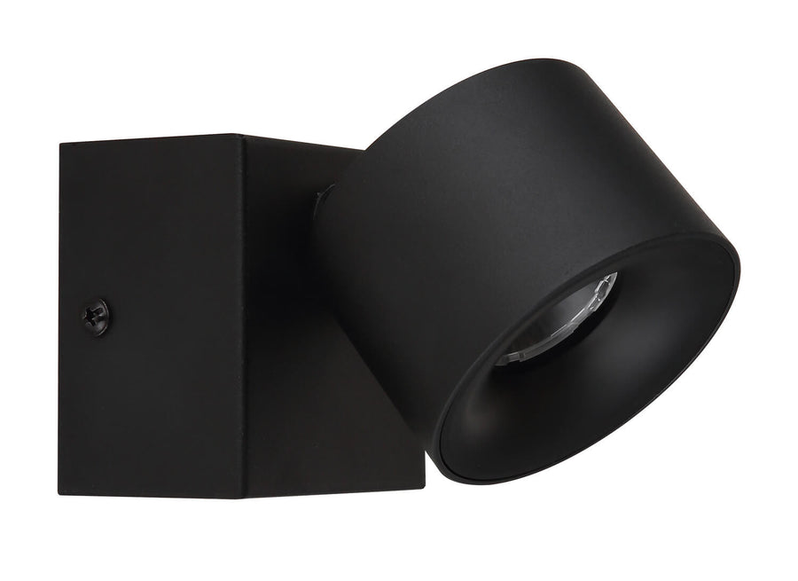 Spot Rae noir mat, L 13 cm