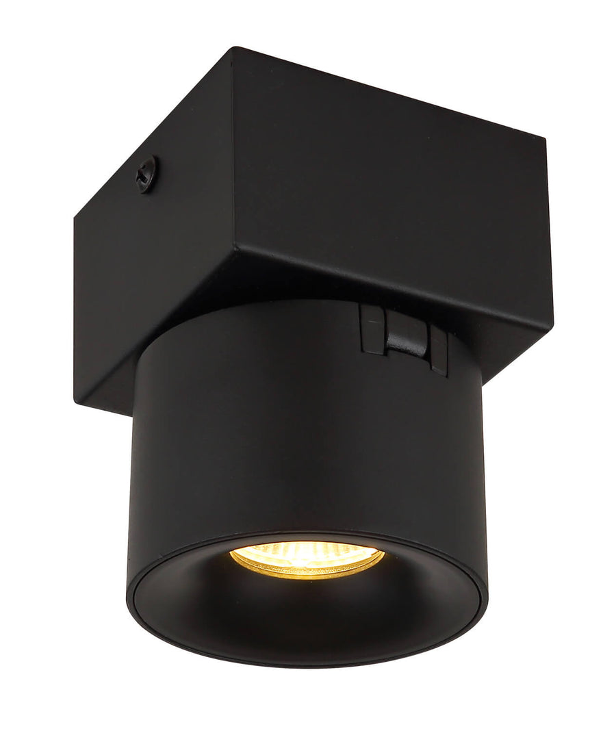 Spot Rae noir mat, L 13 cm