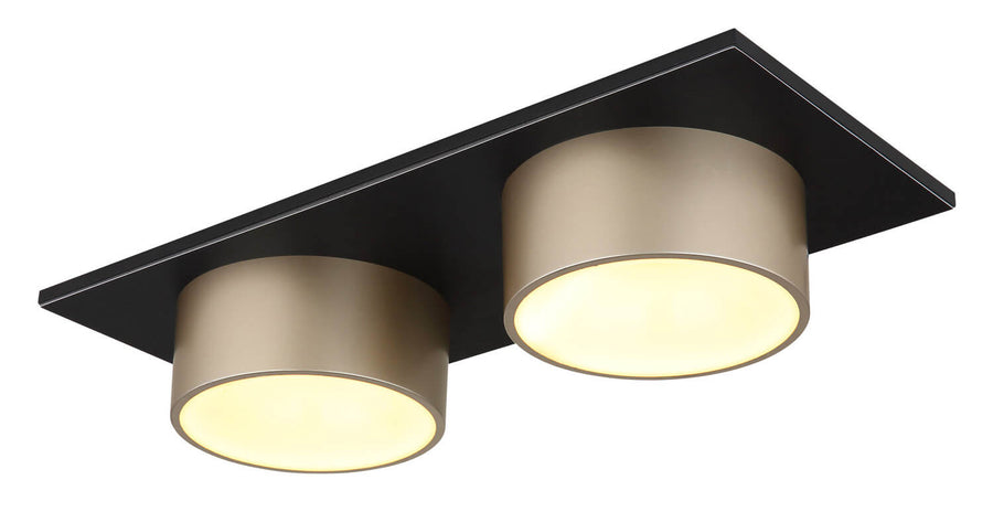 Plafonnier Raymond noir mat, L 46 cm