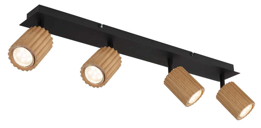 Spot Wenzel noir mat, L 65 cm