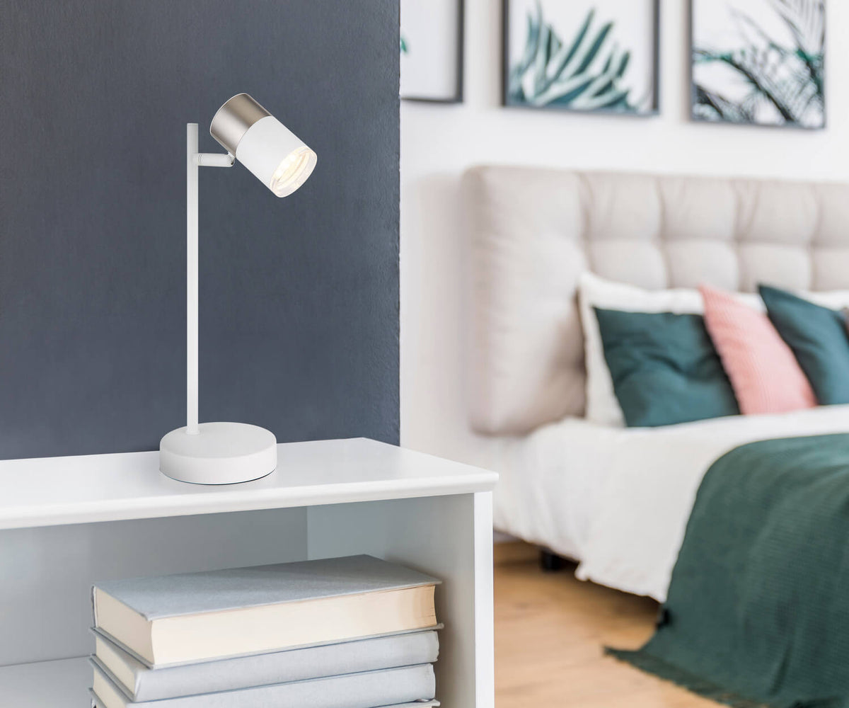 Lampe à poser Brisbon blanche mat